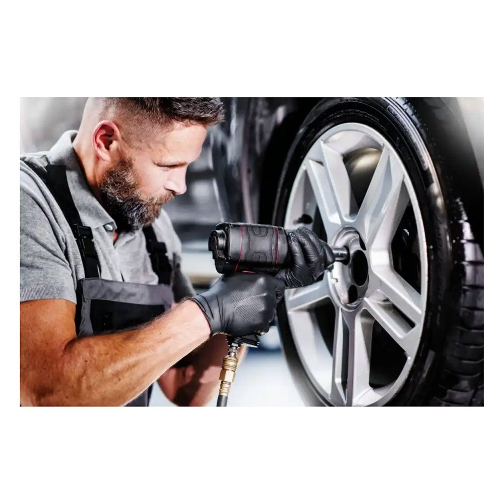 Manusi de nitril premium MERCATOR GOGRIP ONE BY ONE culoare neagra, marimea m, set de 100 buc