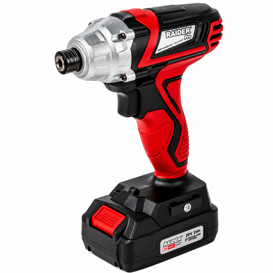 Masina de insurubat cu impact 1/4 hex 140NM 20V 2ah cu acumulator RAIDER