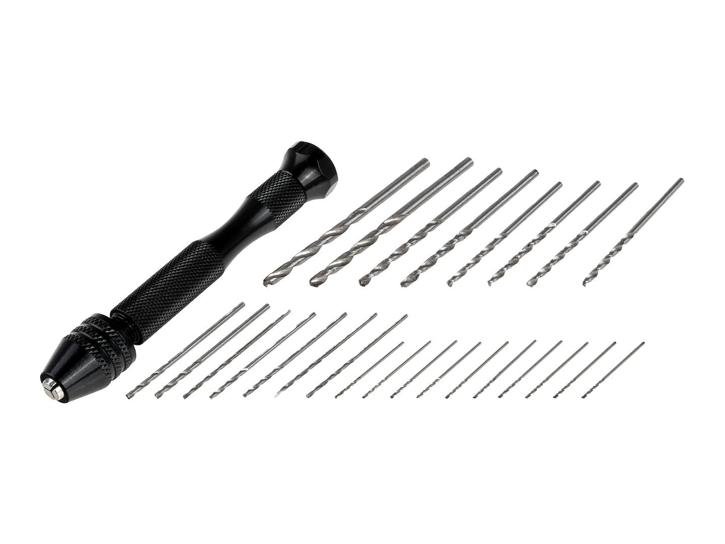 Mini bormasina manuala de precizie cu set burghie HSS 25 bucati