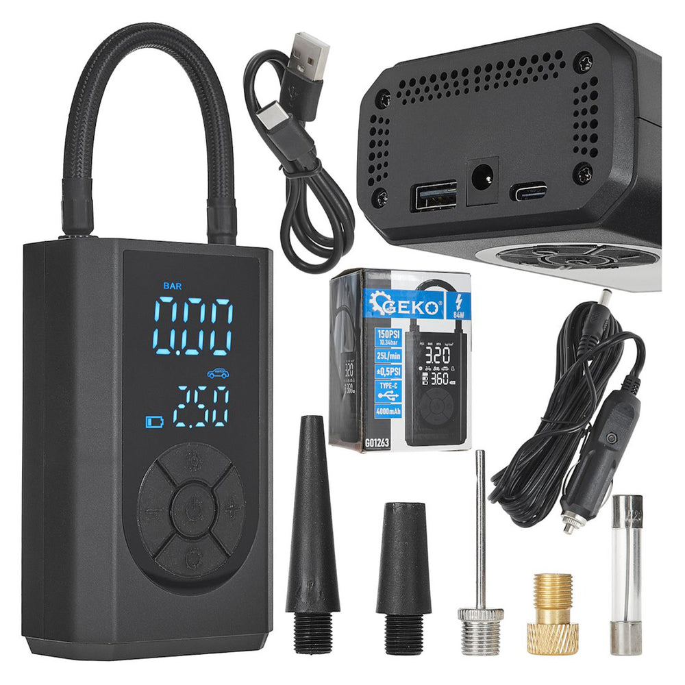 Mini compresor  portabil cu acumulator 4000mah 84w cu accesorii GEKO