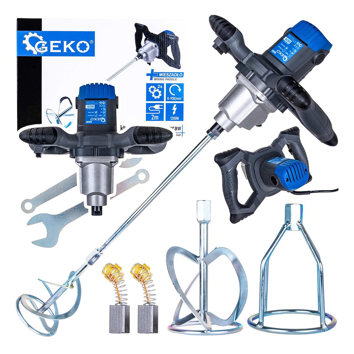 Mixer electric 1200W 2 viteze m14 pentru vopsele si mortare - GEKO