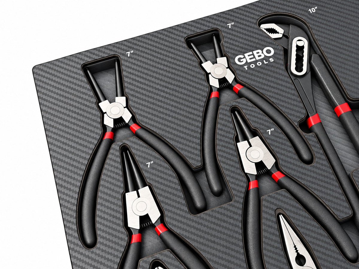Modul burete organizator dulap de scule, clesti, dornuri si ciocan, 16 piese, 54 x 39,5 x 3 cm GEBO TOOLS