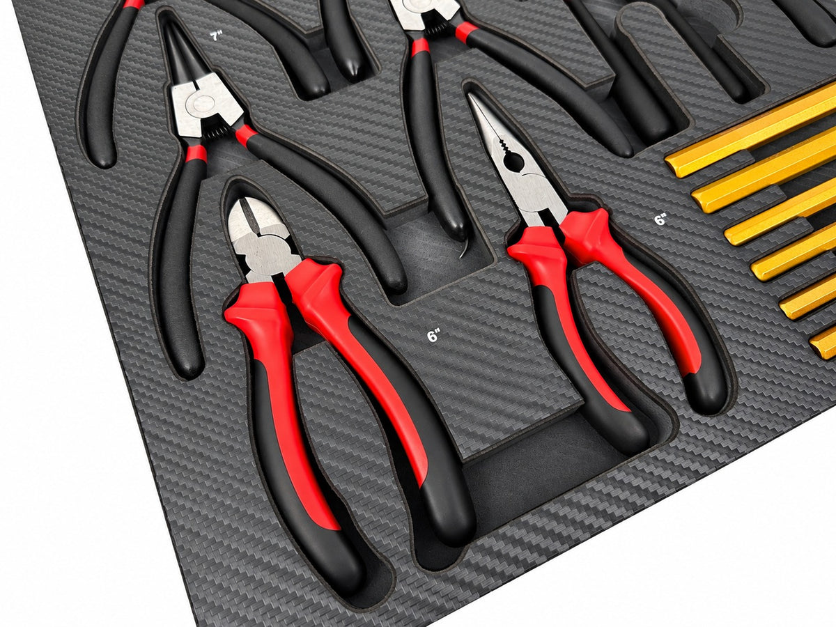 Modul burete organizator dulap de scule, clesti, dornuri si ciocan, 16 piese, 54 x 39,5 x 3 cm GEBO TOOLS