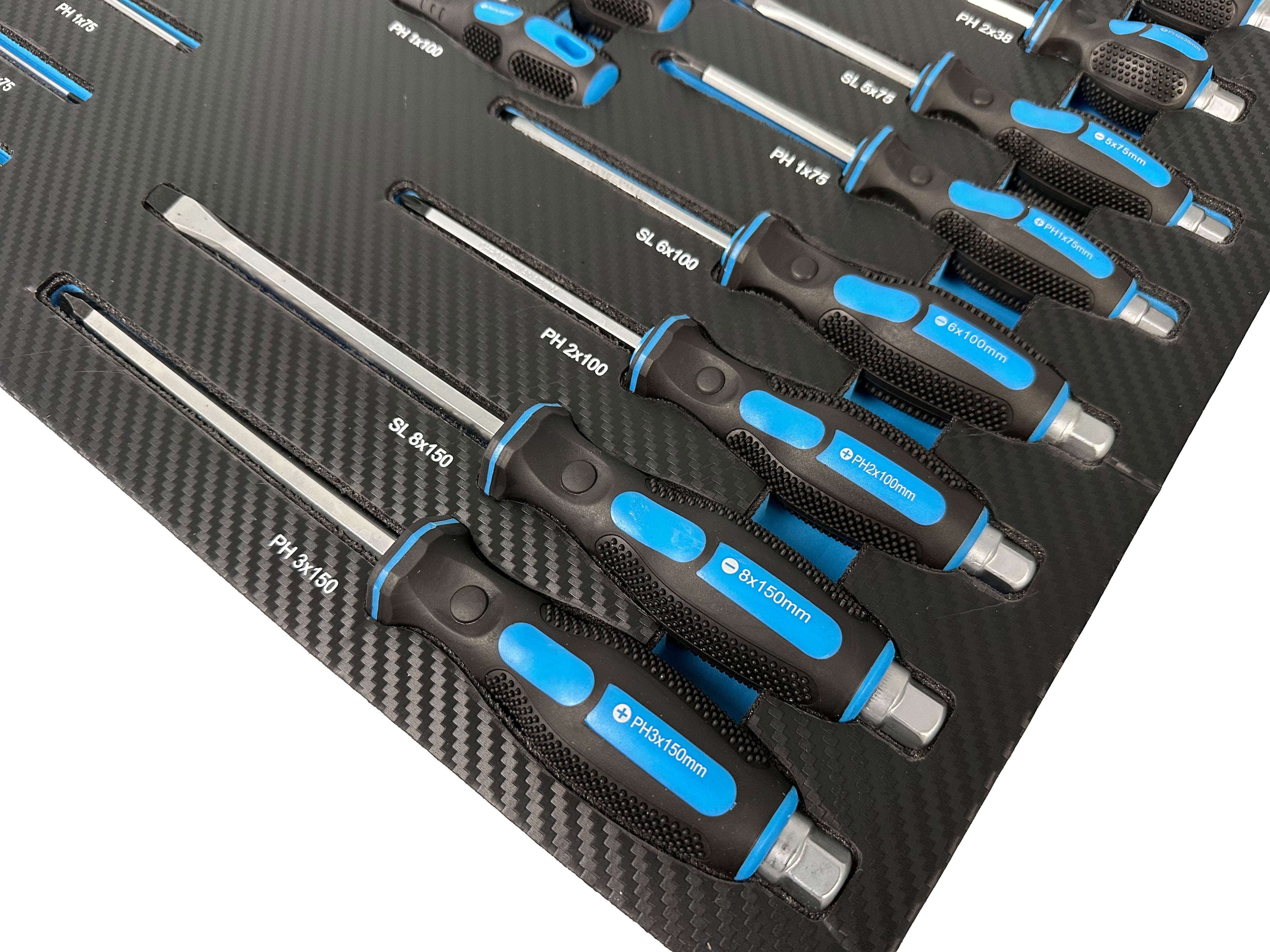 Modul dulap scule cu surubelnite profesionale, 21 piese GEBO TOOLS