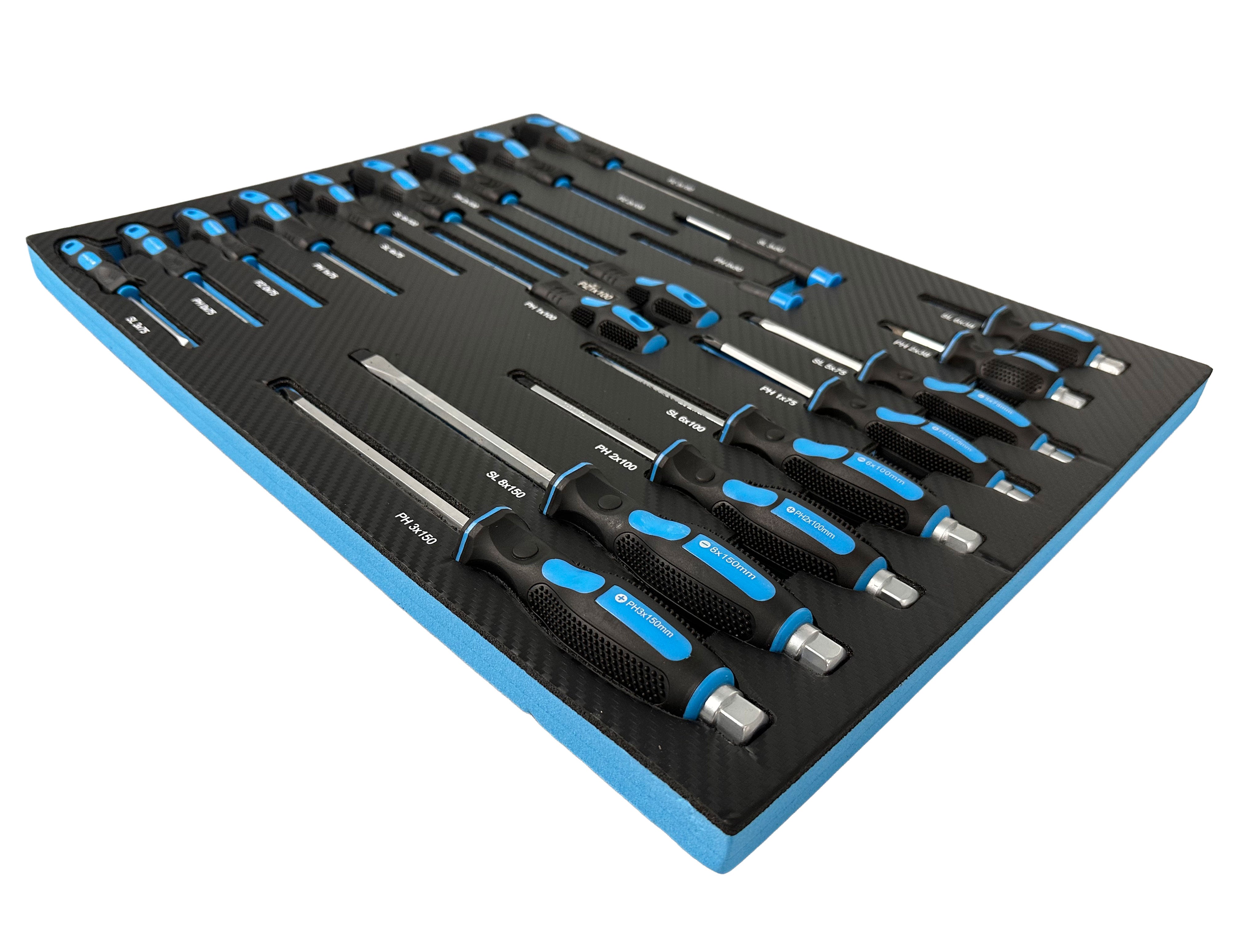 Modul dulap scule cu surubelnite profesionale, 21 piese GEBO TOOLS