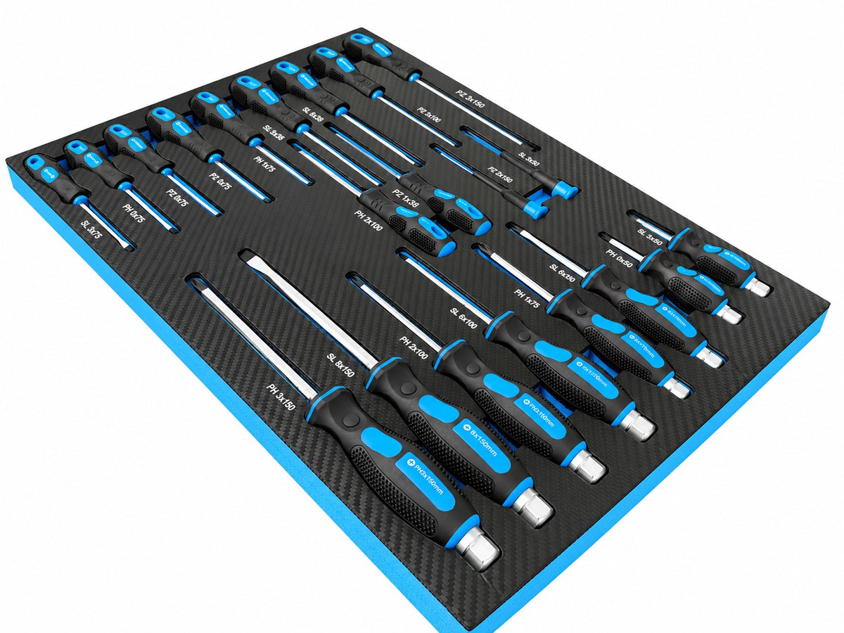 Modul dulap scule cu surubelnite profesionale, 21 piese GEBO TOOLS