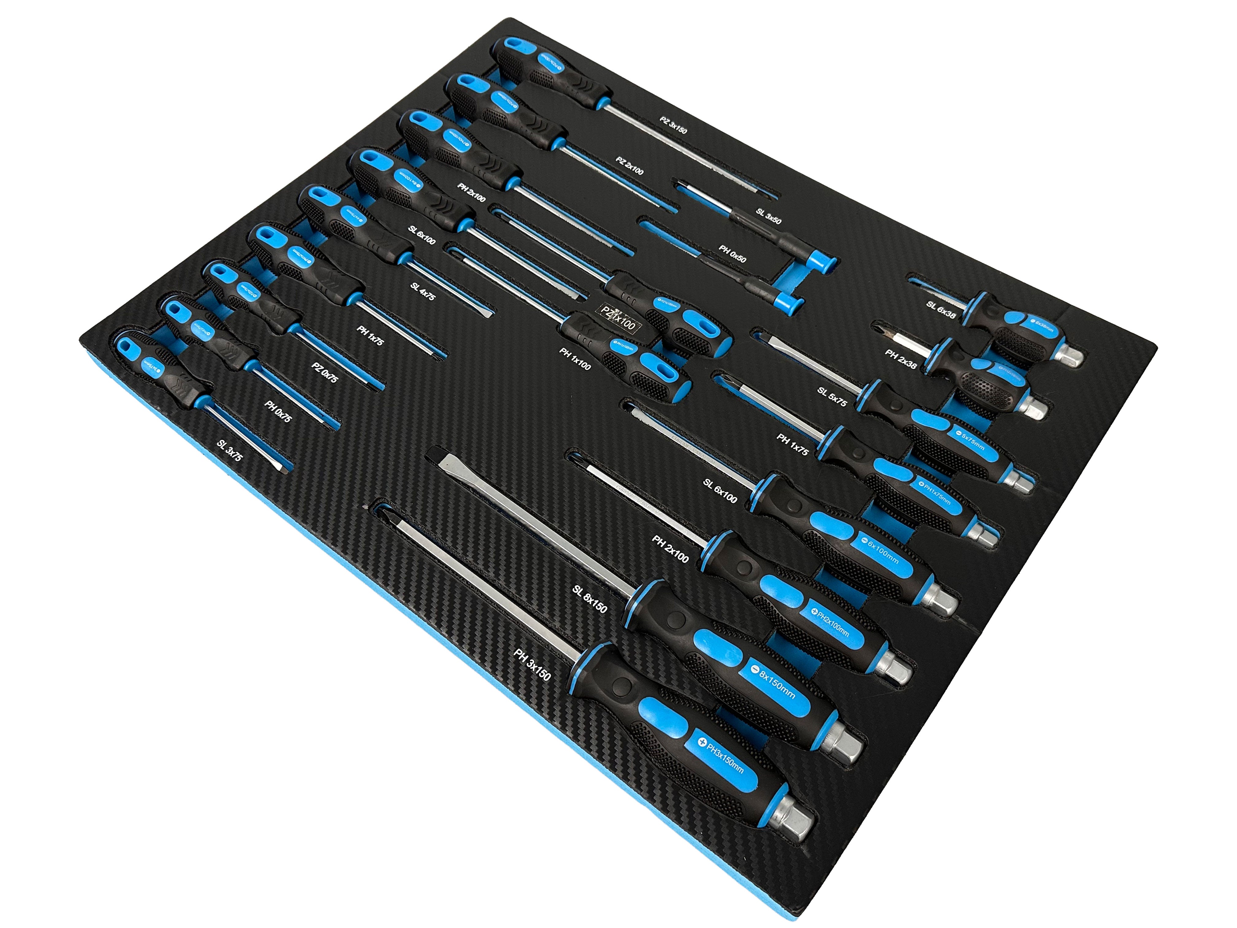 Modul dulap scule cu surubelnite profesionale, 21 piese GEBO TOOLS