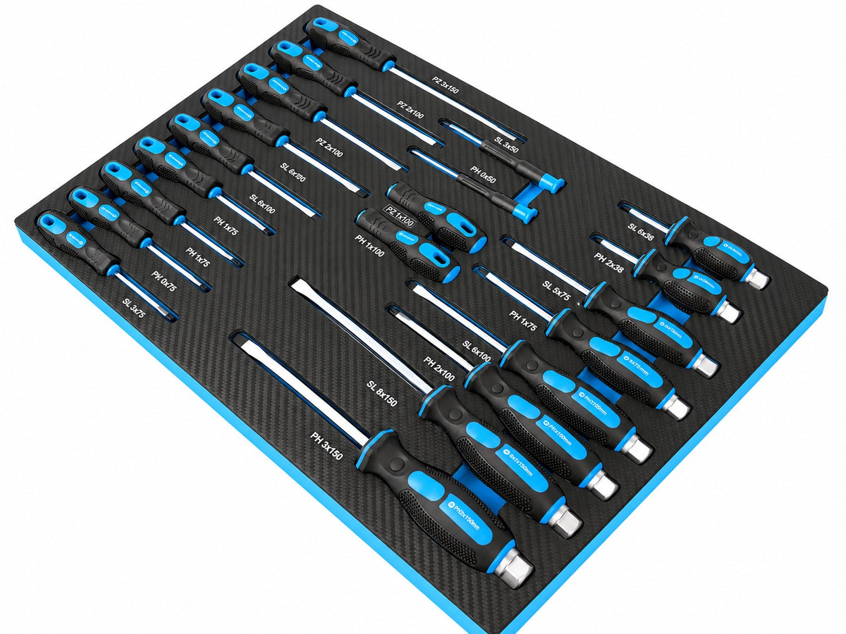 Modul dulap scule cu surubelnite profesionale, 21 piese GEBO TOOLS