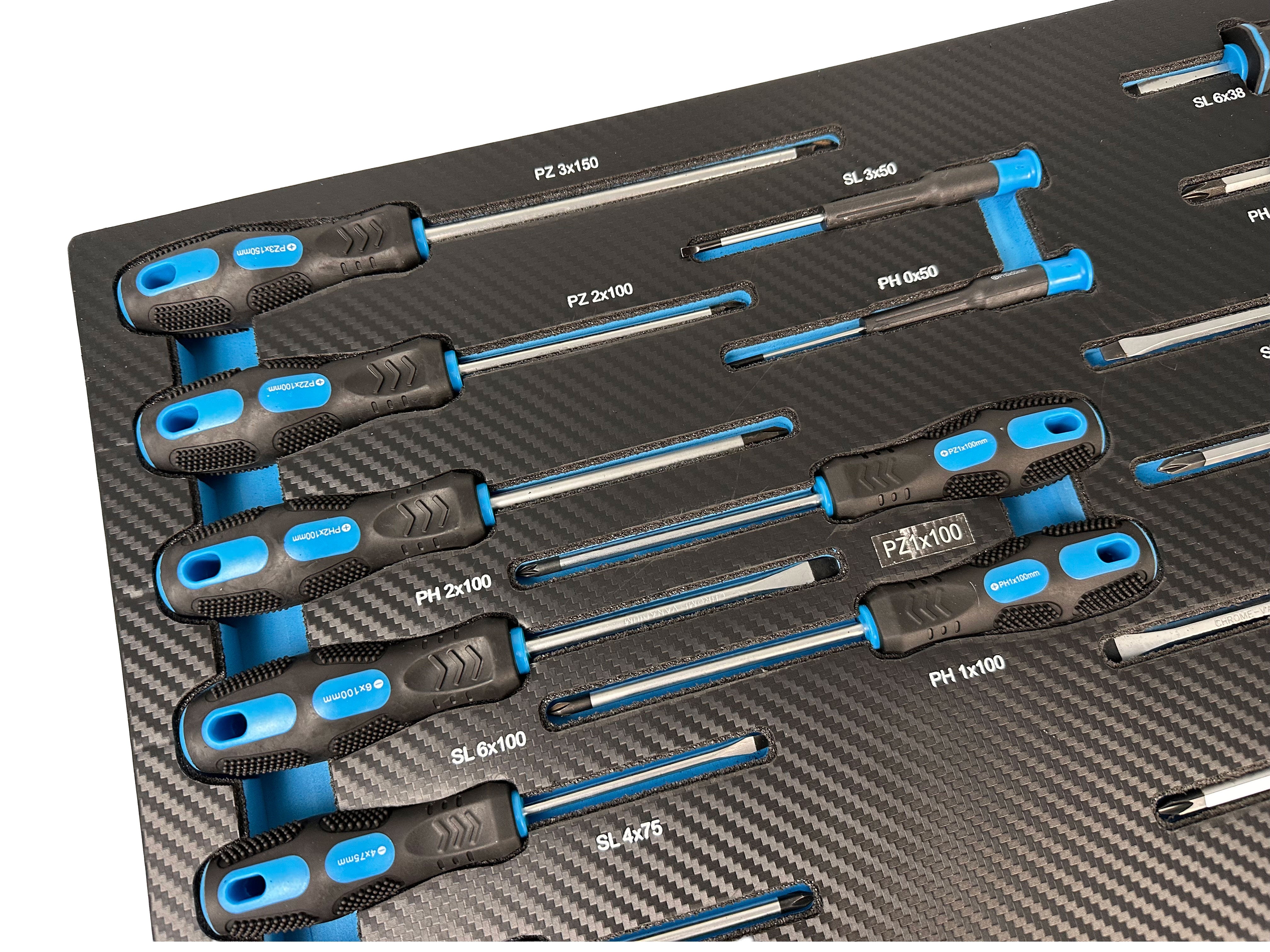 Modul dulap scule cu surubelnite profesionale, 21 piese GEBO TOOLS