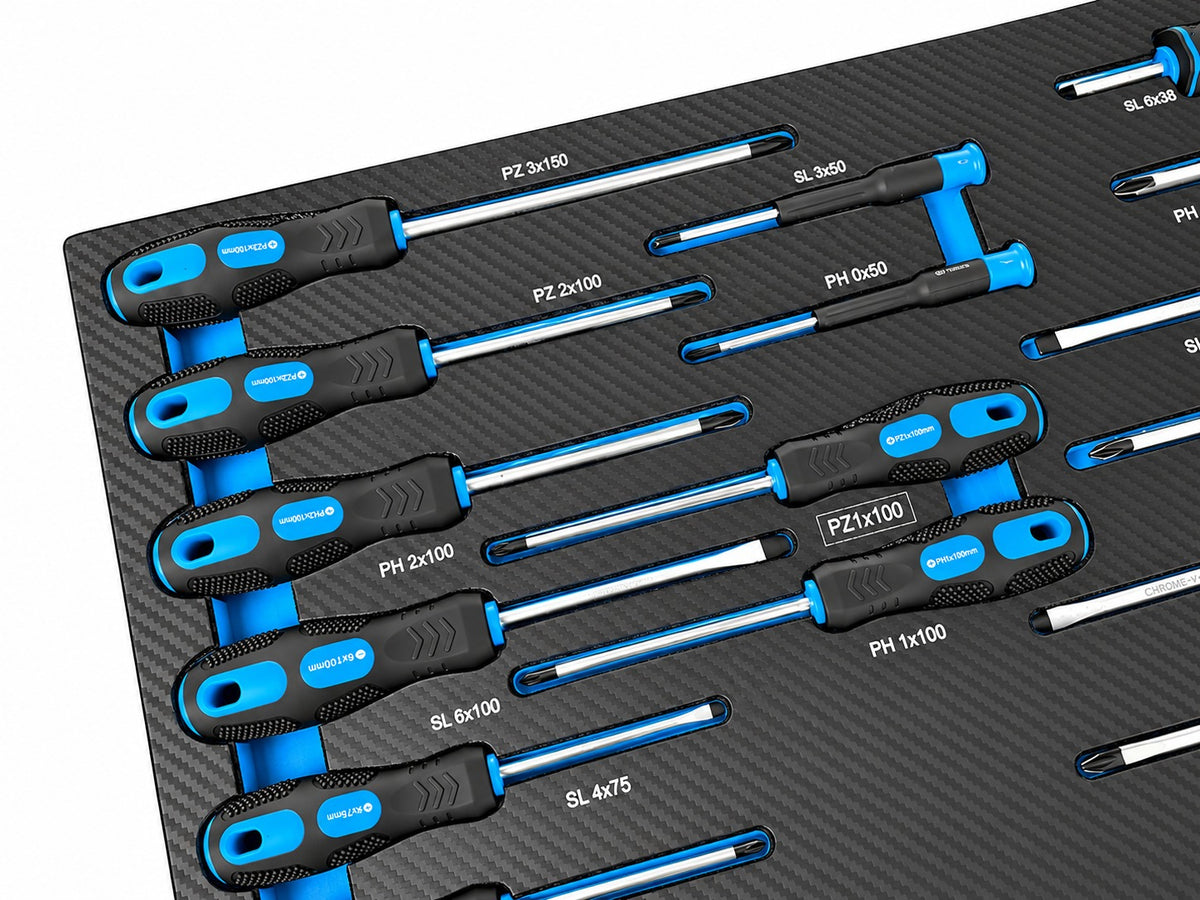 Modul dulap scule cu surubelnite profesionale, 21 piese GEBO TOOLS