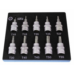 Modul dulap set biti TORX cu gaura 3/8 t10-t55 lungime 50mm