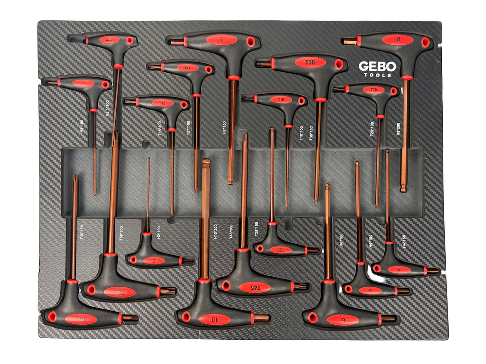 Modul dulap TORX imbus in inch cu maner t 18 piese GEBO TOOLS