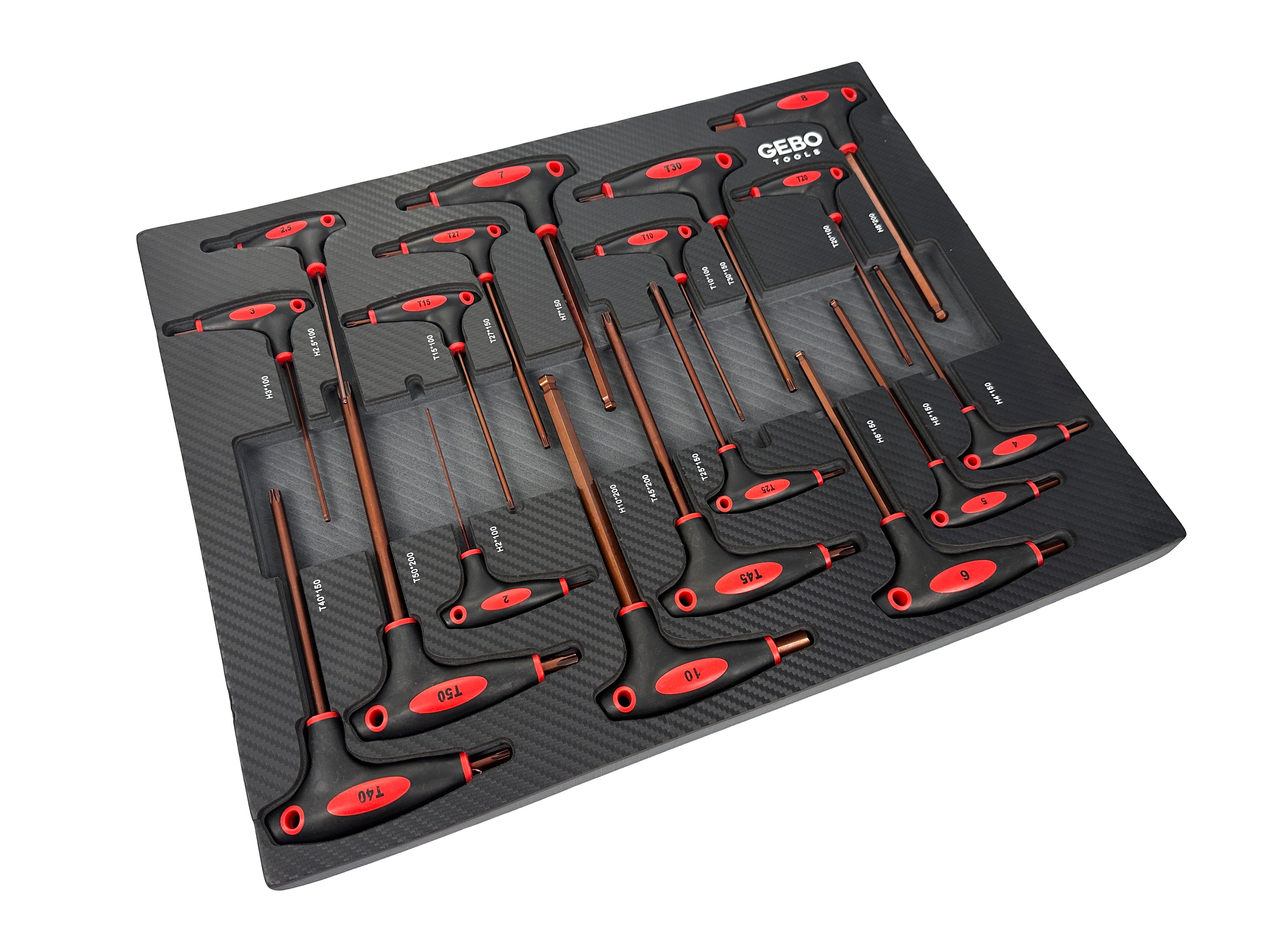 Modul dulap TORX imbus in inch cu maner t 18 piese GEBO TOOLS