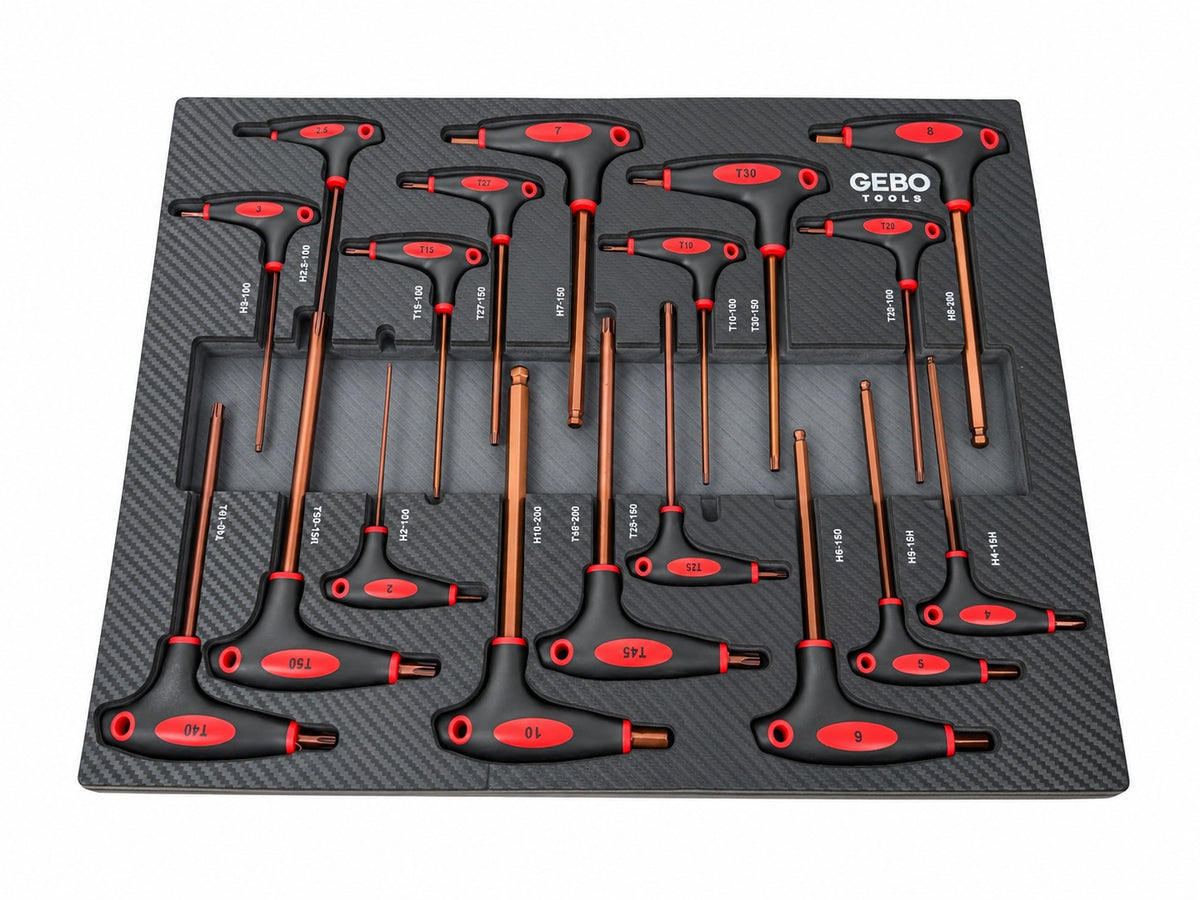Modul dulap TORX imbus in inch cu maner t 18 piese GEBO TOOLS