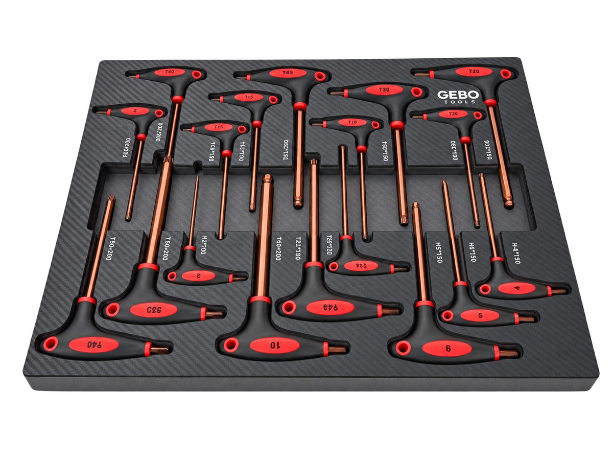 Modul dulap TORX imbus in inch cu maner t 18 piese GEBO TOOLS
