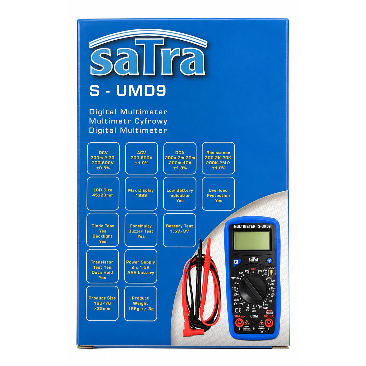Multimetru digital SATRA ac 200-750v dc 200mv-200ma 200ua-200ma