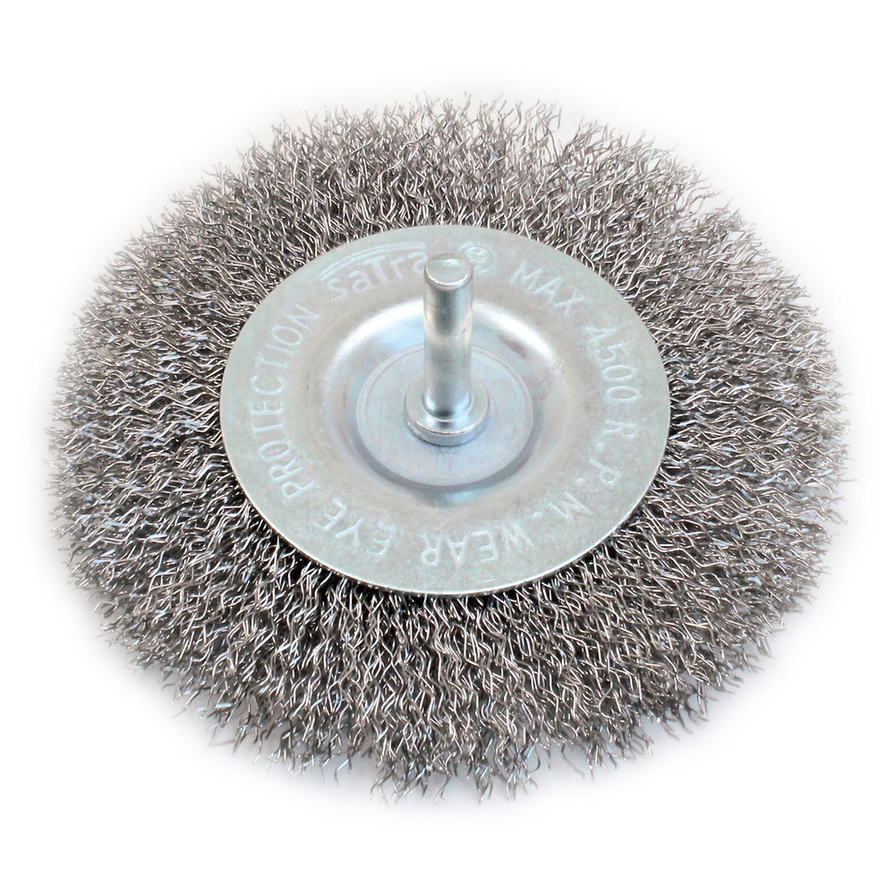Perie de sarma circulara cu tija pentru bormasina 100x6mm