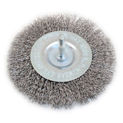Perie de sarma circulara cu tija pentru bormasina 100x6mm