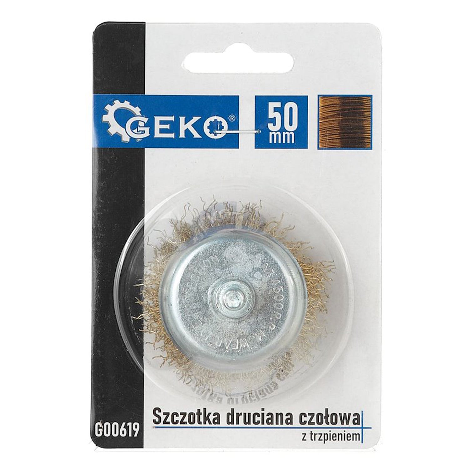 Perie frontala din alama pentru bormasina, 50 mm, tija 6 mm – curatat rugina, vopsea si lac