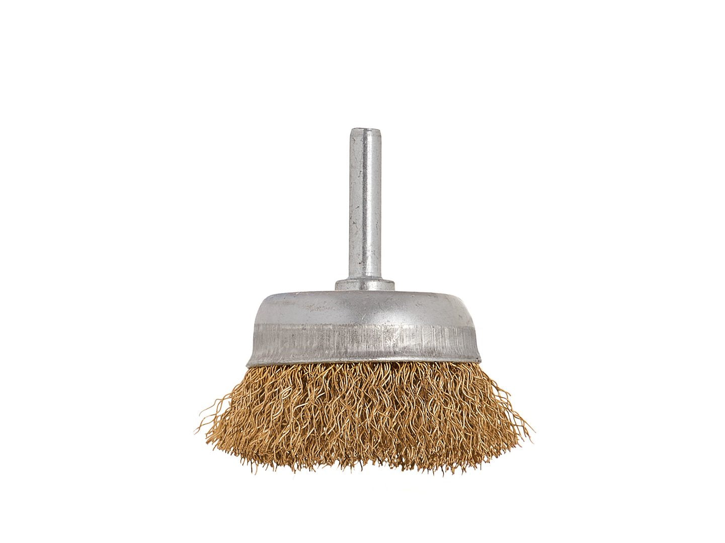 Perie frontala din alama pentru bormasina, 50 mm, tija 6 mm – curatat rugina, vopsea si lac
