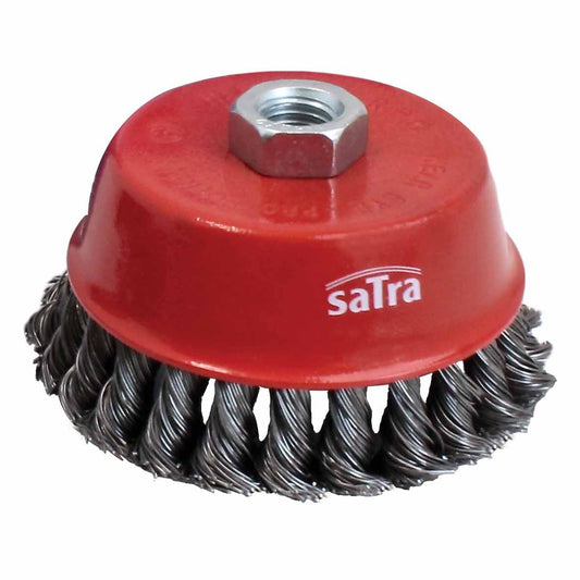 Perie sarma rotativa pentru polizor unghiular 100mm SATRA