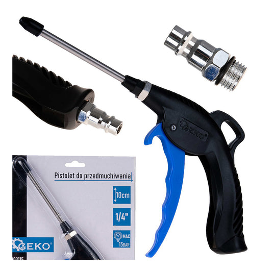 Pistol de aer comprimat cu duza de 10cm si cupla racord rapid 1/4" - GEKO