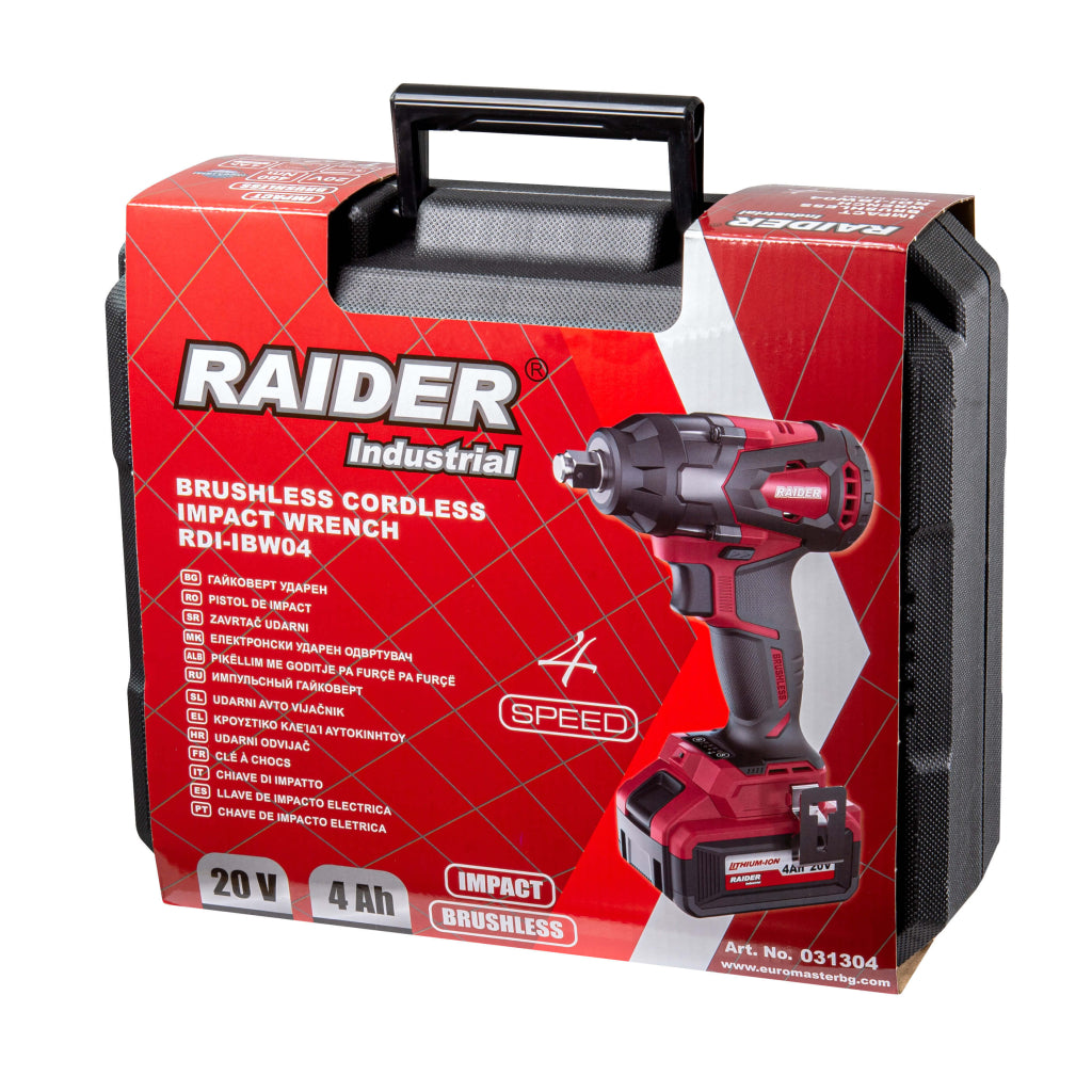 Pistol de impact 1/2 480NM cu acumulator 20V 4ah RAIDER
