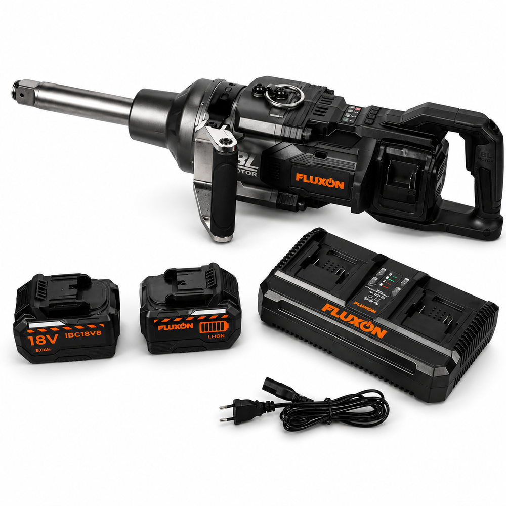 Pistol de impact 1" 4000NM cu 2 acumulatori 8ah 18V cu incarcator dual, motor brushless