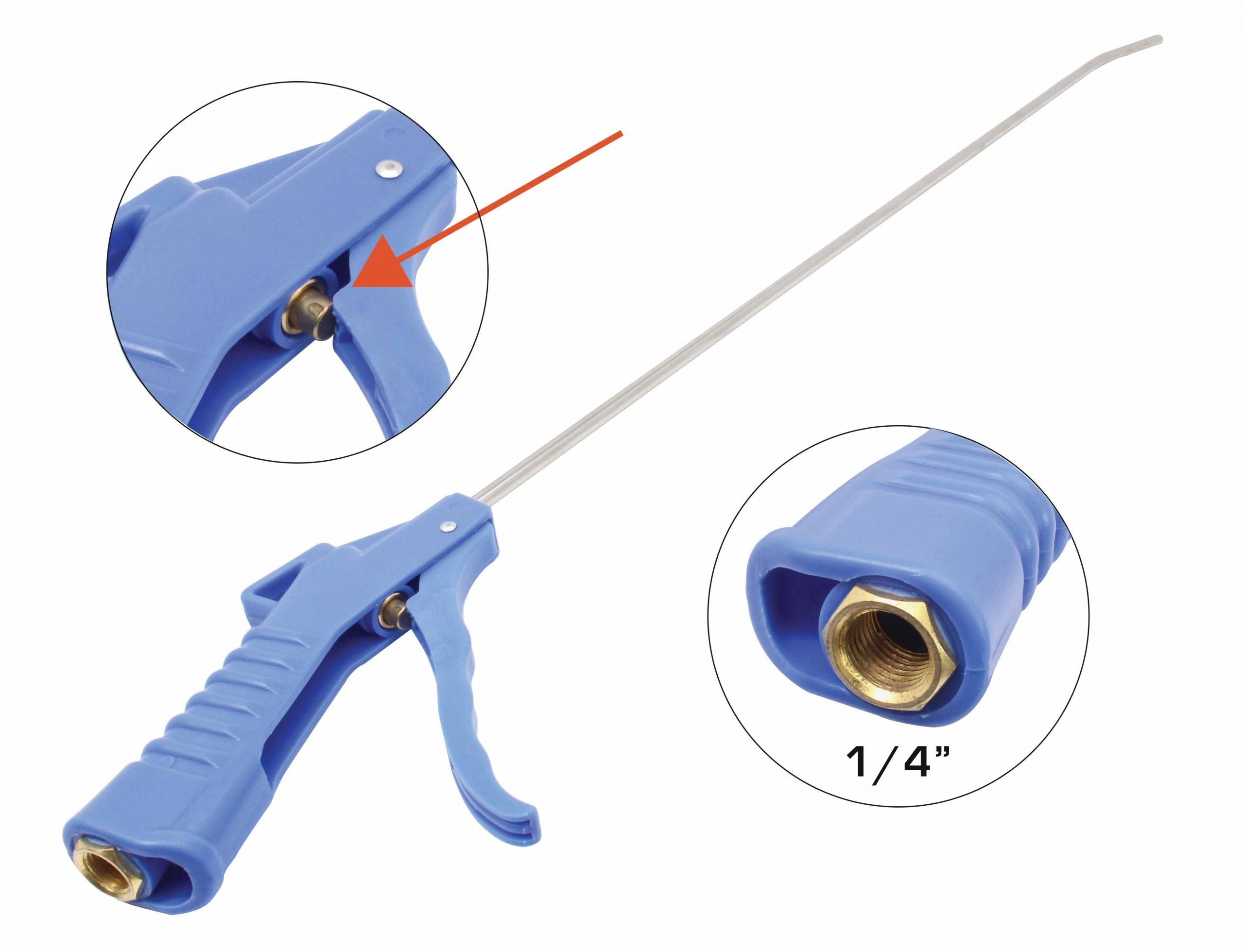 Pistol de suflat aer cu varf extra lung 508mm SATRA