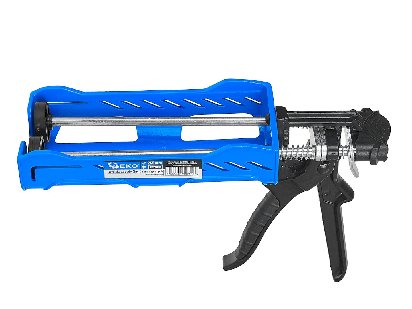 Pistol dublu pentru aplicare silicon, adezivi si rasini 245 mm  - GEKO