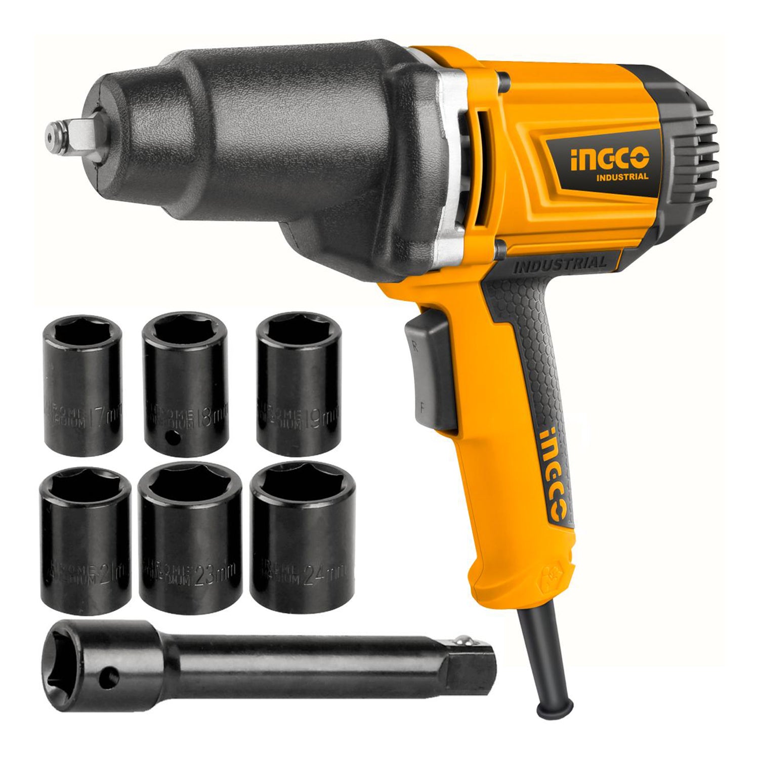 Pistol electric de impact 1/2 550NM cu set tubulare de impact 17-24mm INGCO