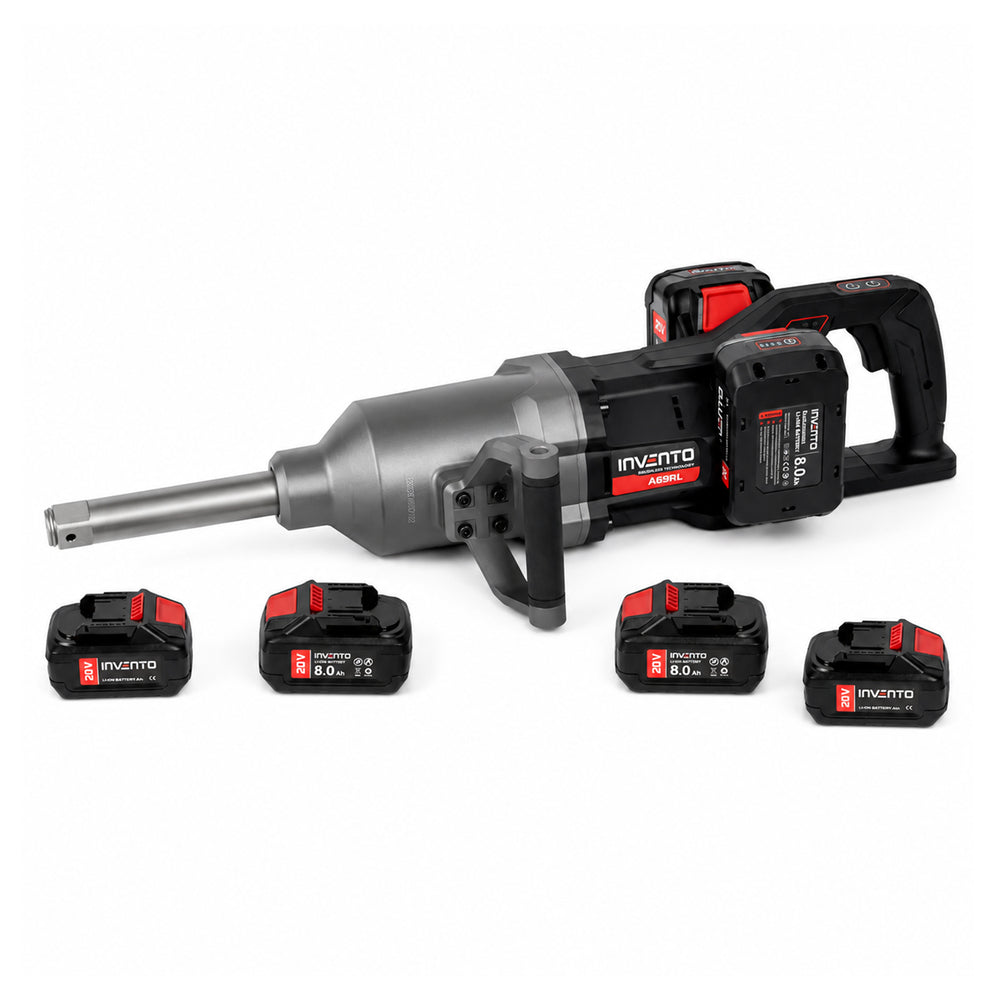 Pistol electric de impact pentru camioane utilaje cu 4 acumulatori 8ah 4000NM INVENTO