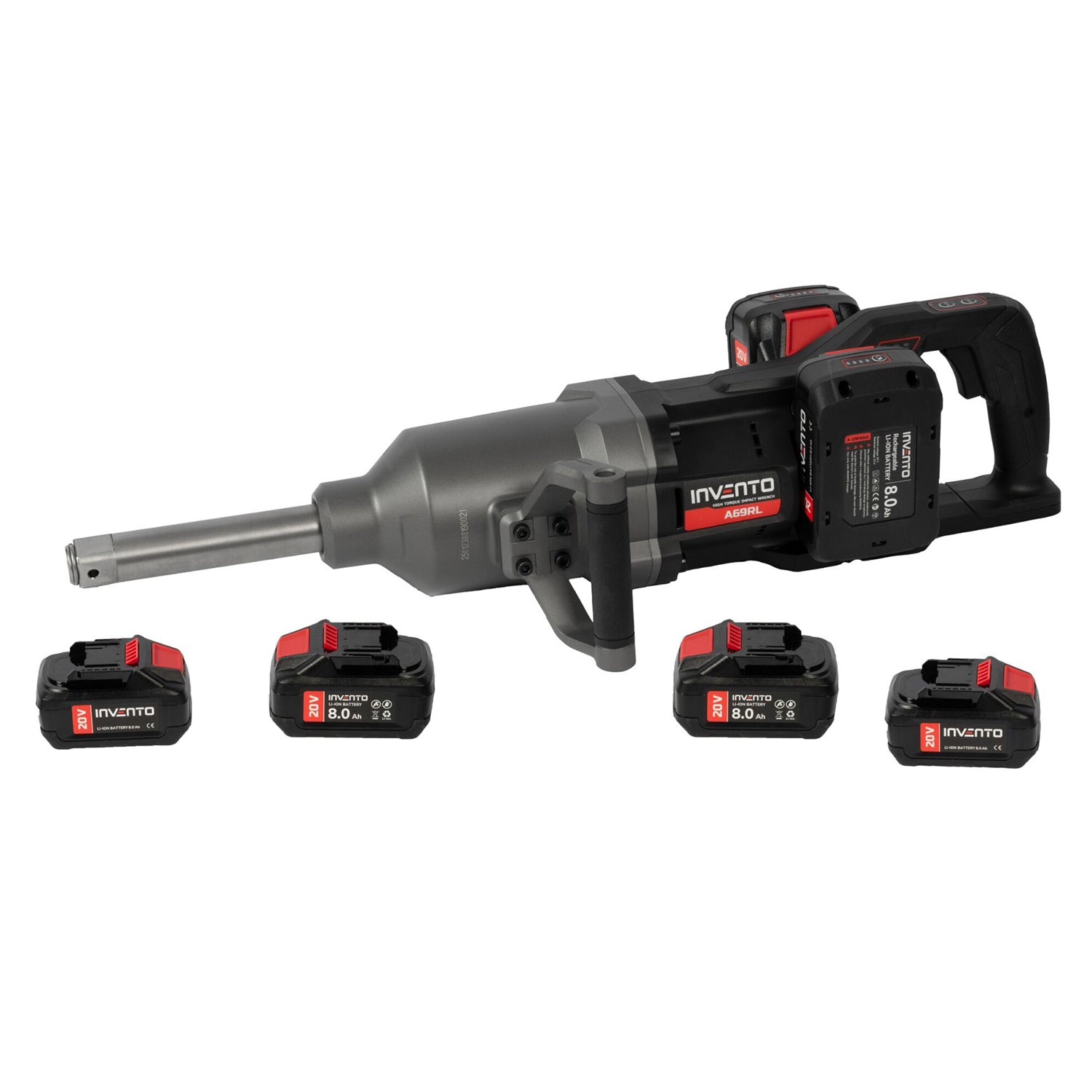 Pistol electric de impact pentru camioane utilaje cu 4 acumulatori 8ah 4000NM INVENTO