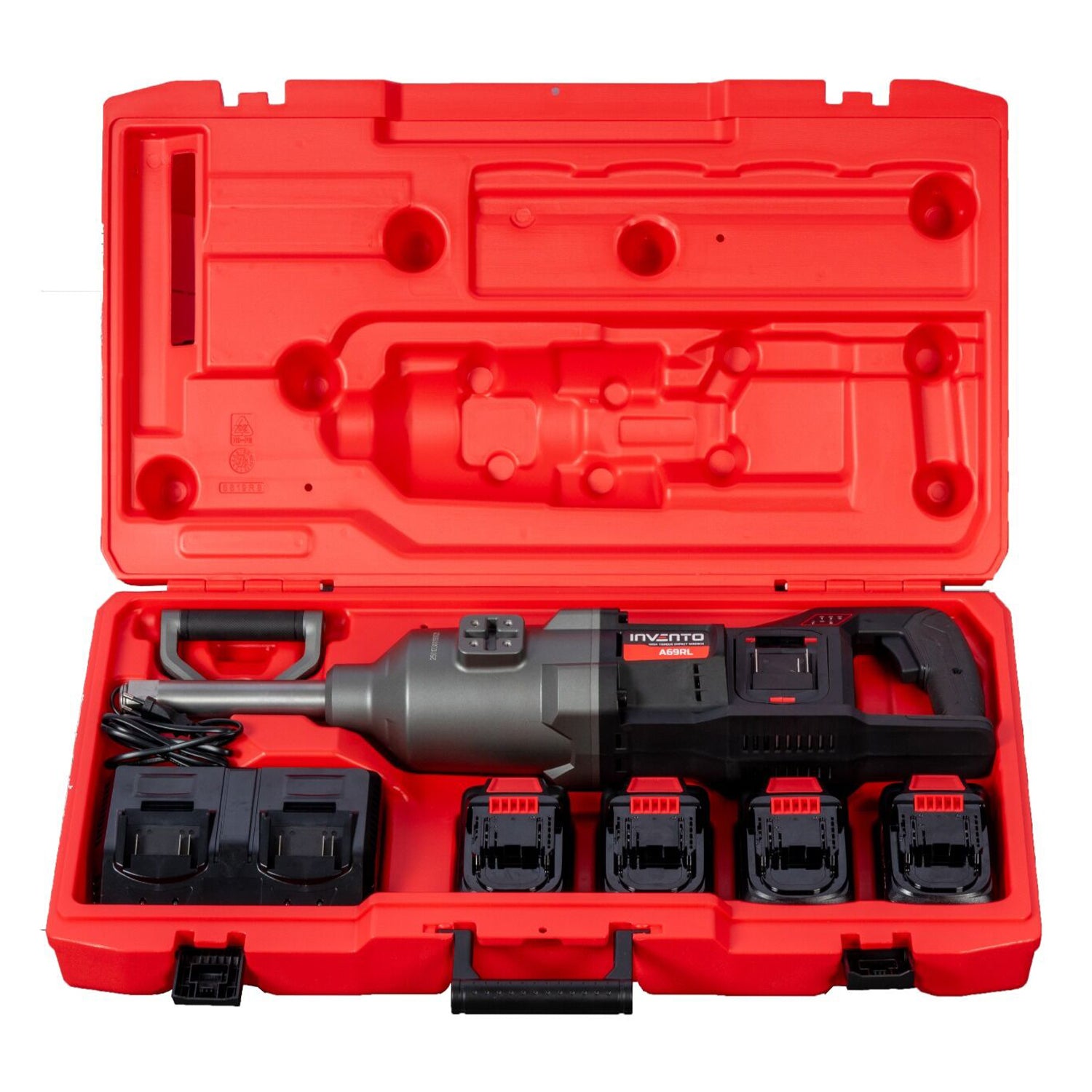 Pistol electric de impact pentru camioane utilaje cu 4 acumulatori 8ah 4000NM INVENTO