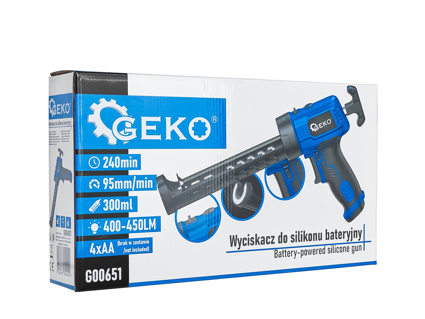 Pistol electric pentru silicon cu LED 6v GEKO