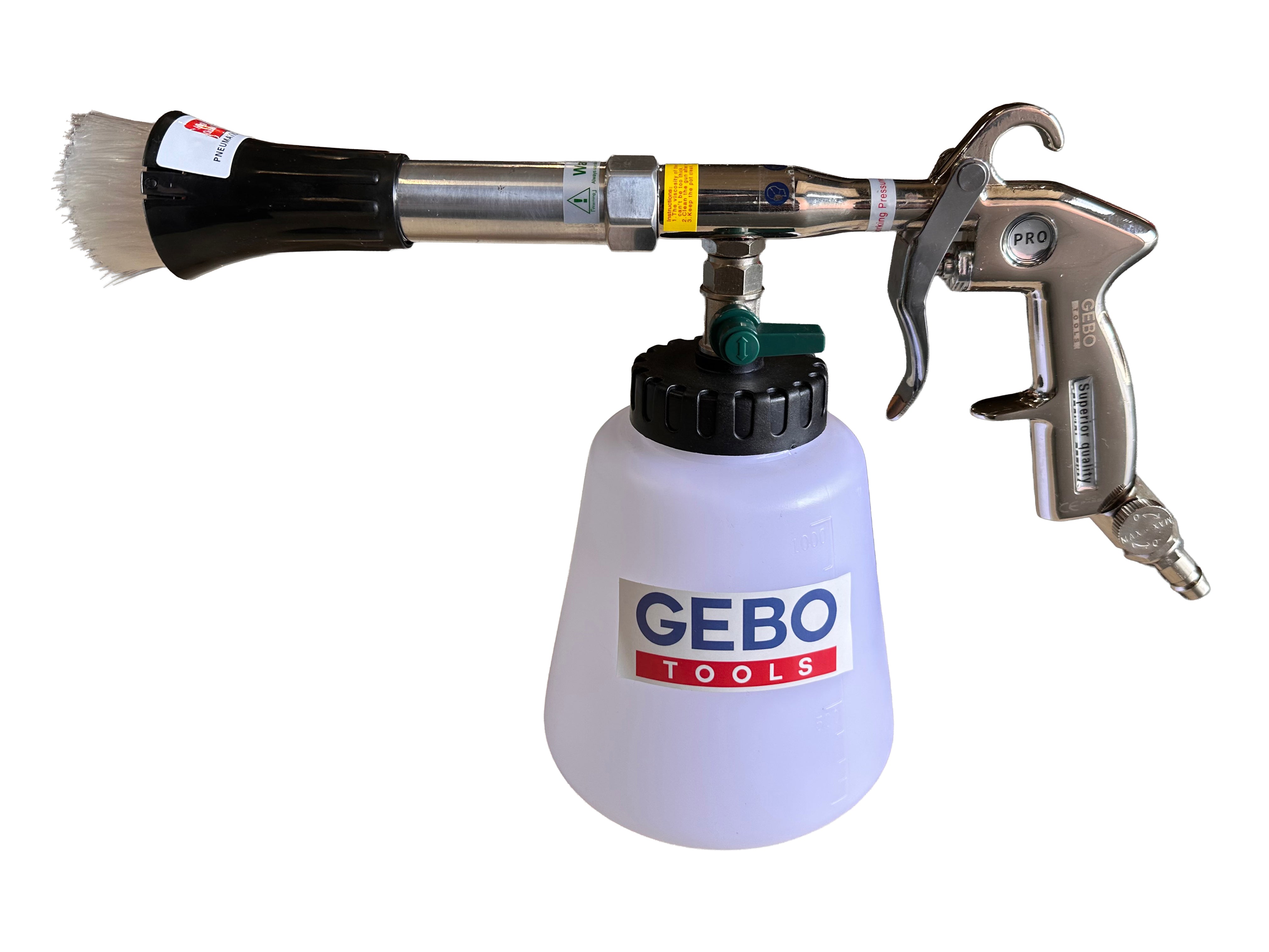 Pistol pneumatic pt spalat tapiterii TORNADOR cu adaptor vacuum GEBO TOOLS