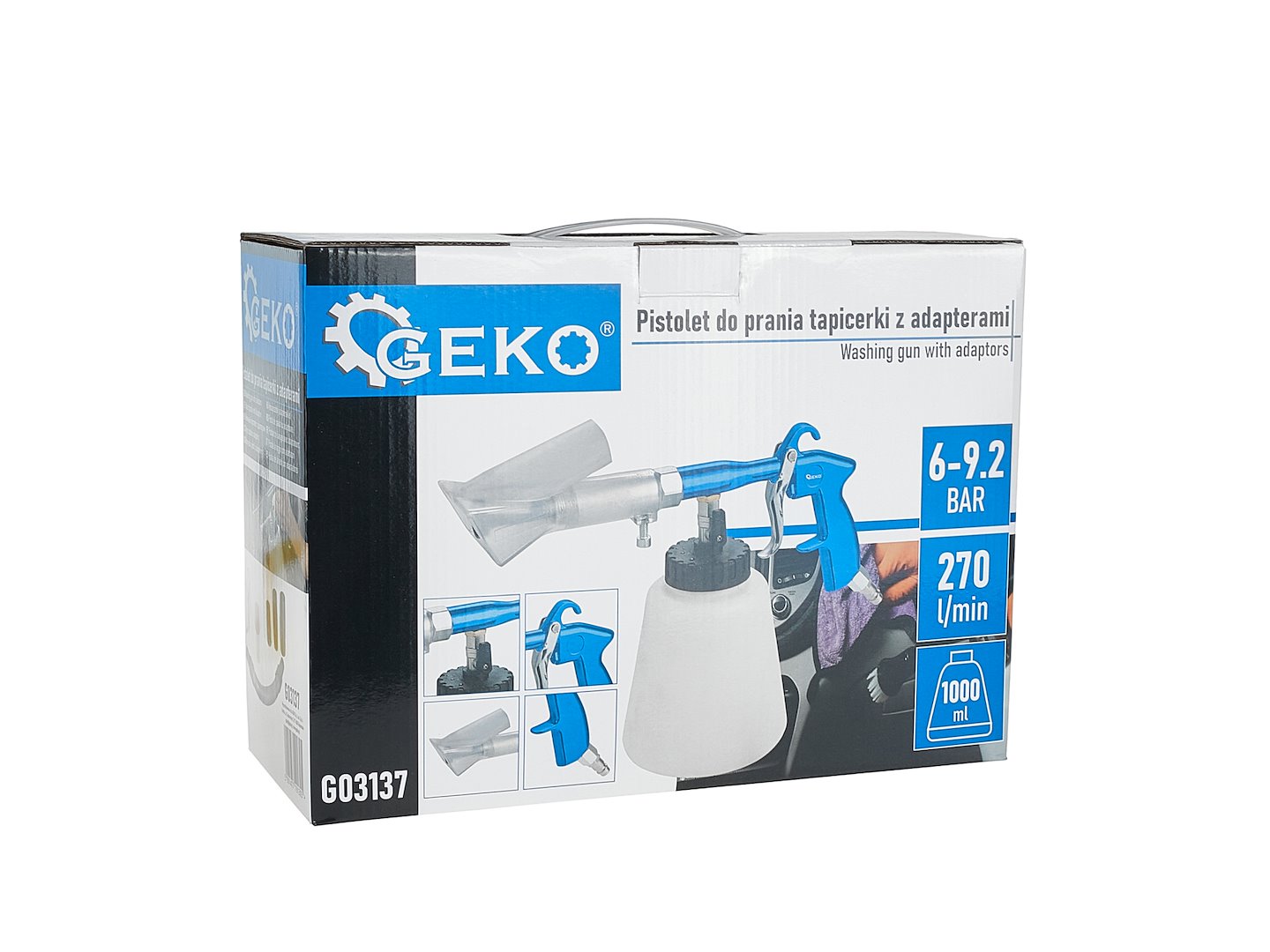 Pistol pneumatic pt spalat tapiterii TORNADOR cu adaptor vacuum GEKO