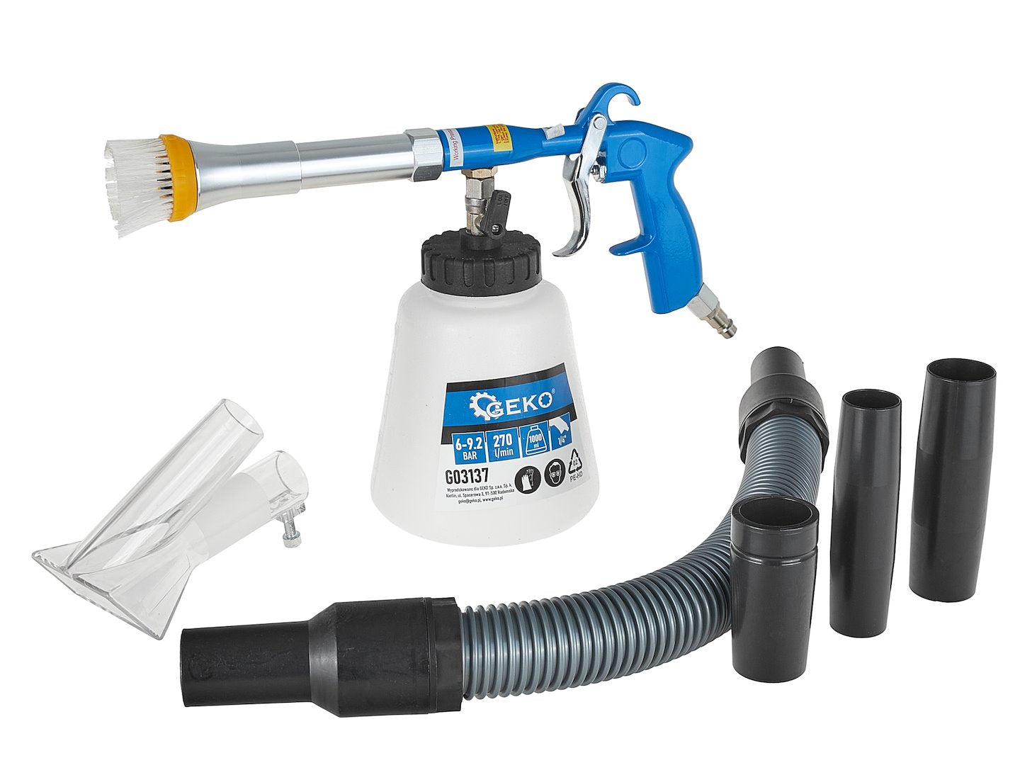 Pistol pneumatic pt spalat tapiterii TORNADOR cu adaptor vacuum GEKO