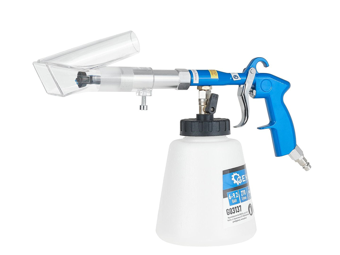 Pistol pneumatic pt spalat tapiterii TORNADOR cu adaptor vacuum GEKO