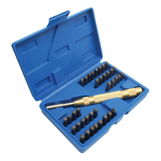 Poansoane litere si cifre cu punctator automat – set 38 piese, 170 mm, 4 mm