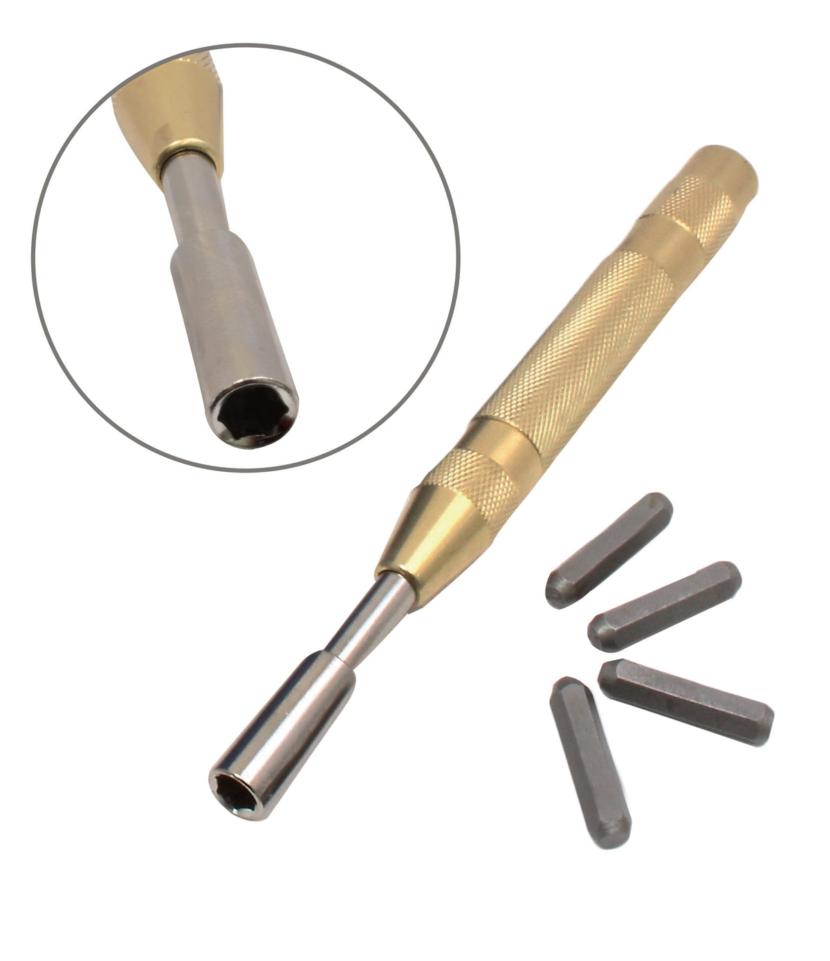 Poansoane litere si cifre cu punctator automat – set 38 piese, 170 mm, 4 mm