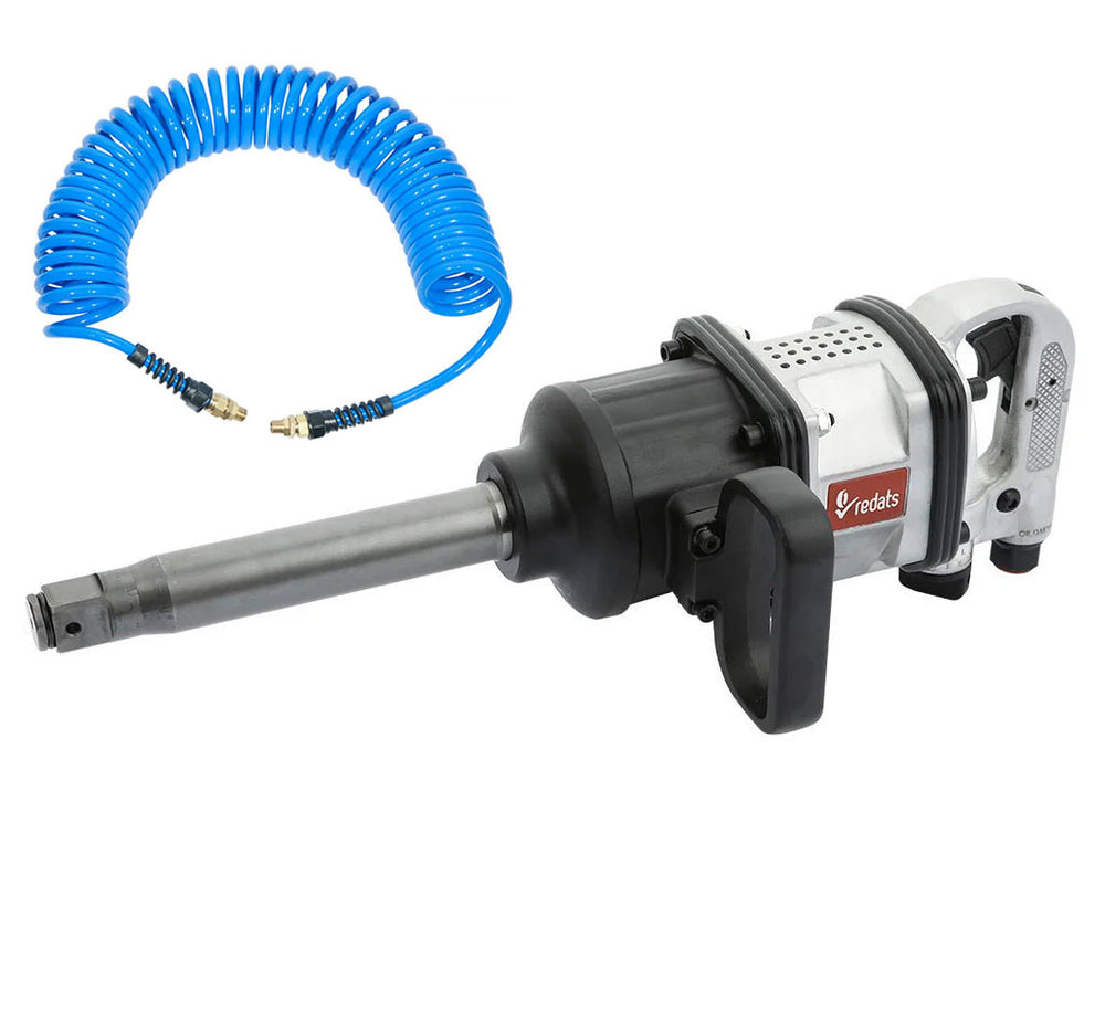 Pistol pneumatic profesional 1'' 5000NM REDATS + furtun aer spirala 15m diametru furtun 12-16mm KROFTOOLS