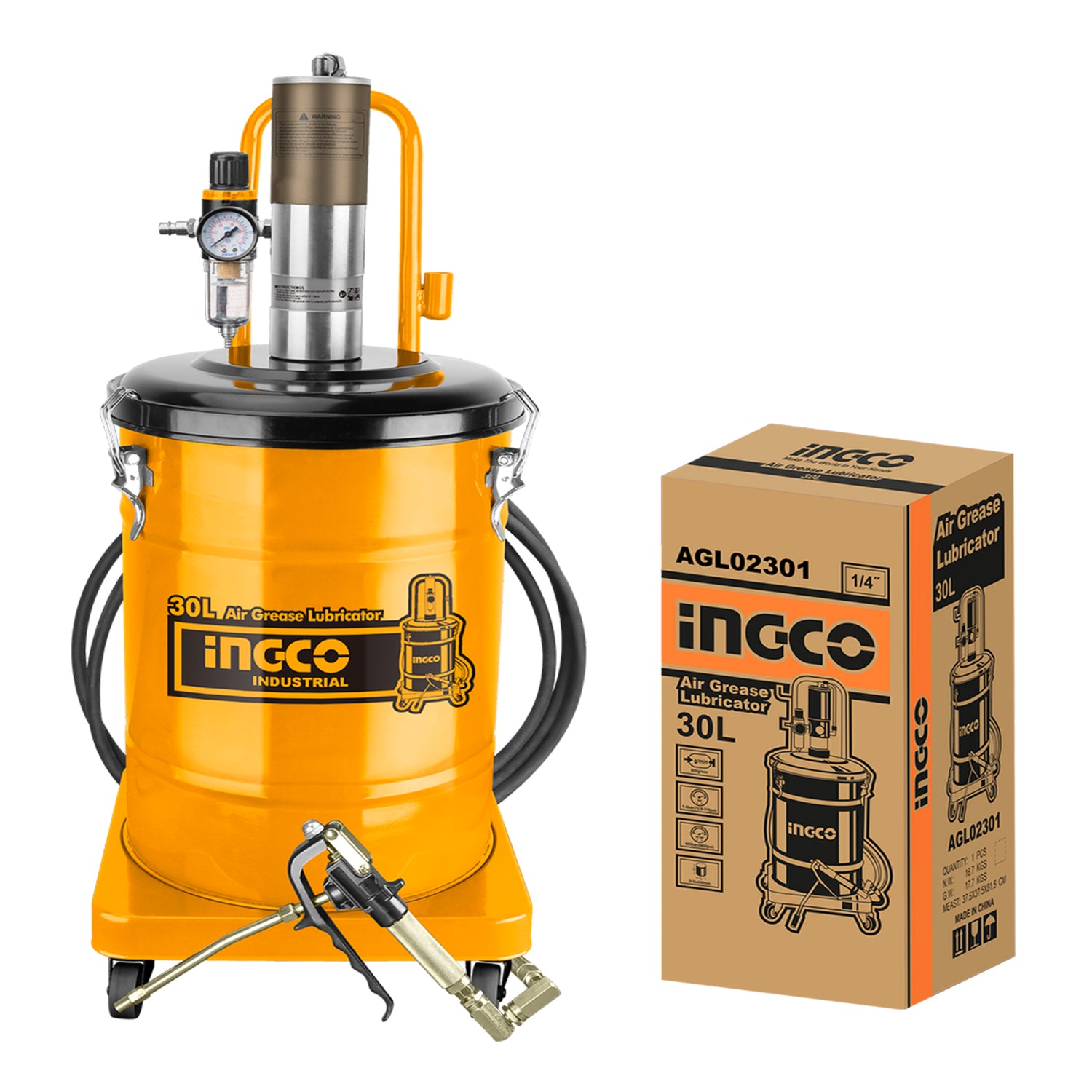 Pompa de gresat pneumatica 30l INGCO