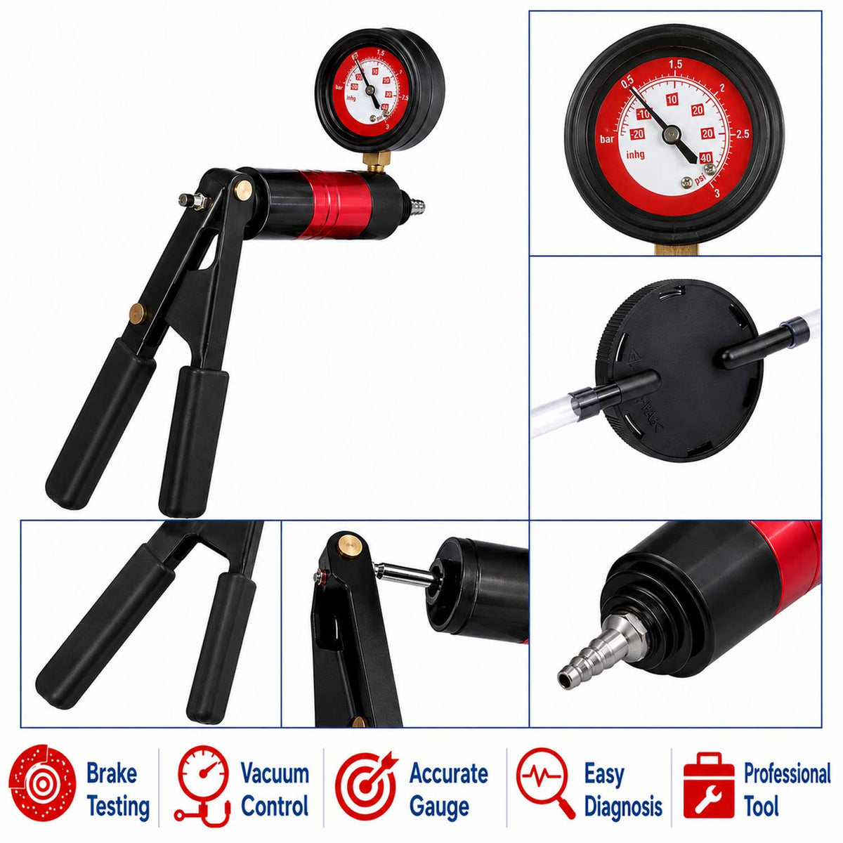 Pompa tester de presiune si vacuum GEBO TOOLS