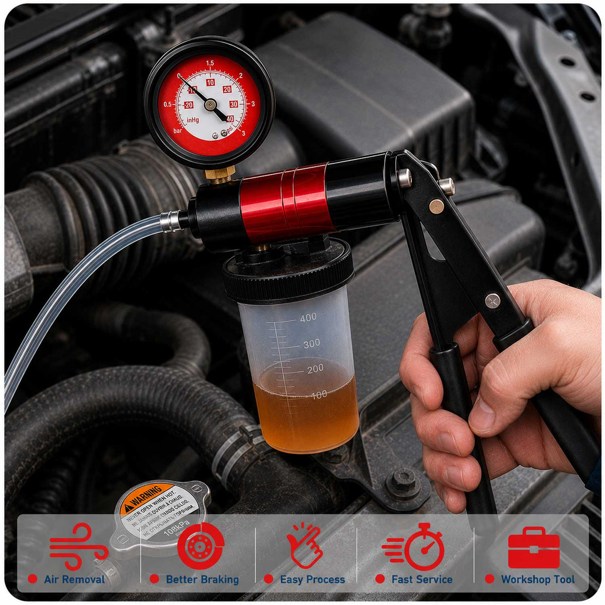 Pompa tester de presiune si vacuum GEBO TOOLS