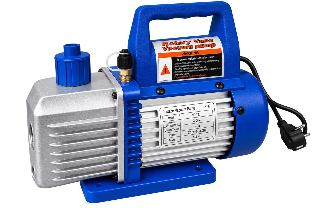 Pompa vid vacuum aer conditionat cu o etapa manometru cu 2 porturi 70l/min GEBO TOOLS