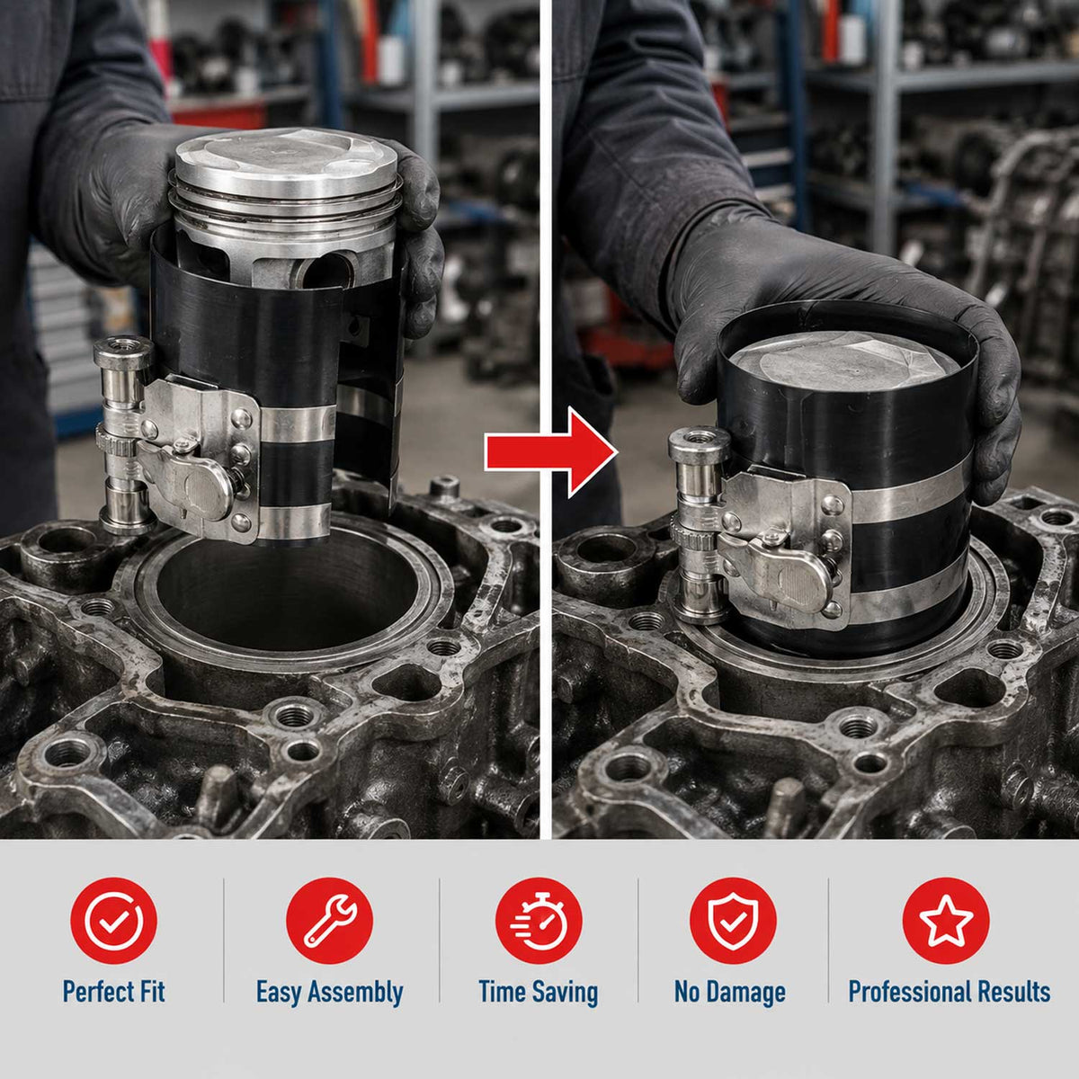 Presa aplicator pentru montare segmenti auto 53-175 mm GEBO TOOLS