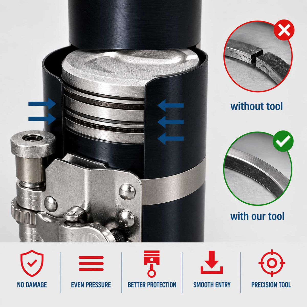 Presa aplicator pentru montare segmenti auto 53-175 mm GEBO TOOLS