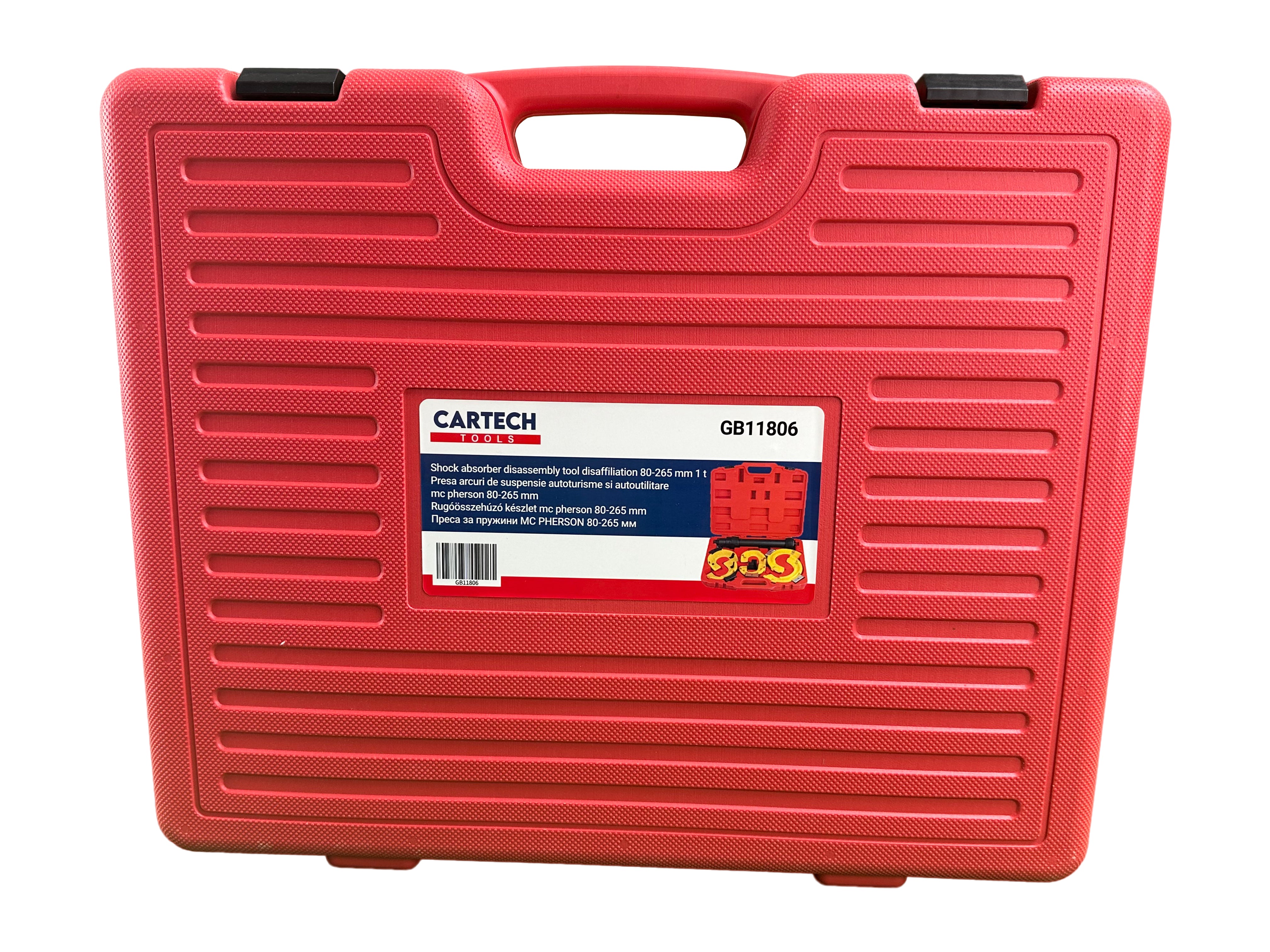 Presa arcuri de suspensie autoturisme si autoutilitare MC PHERSON cu protectie 80-265 mm 1T GEBO TOOLS