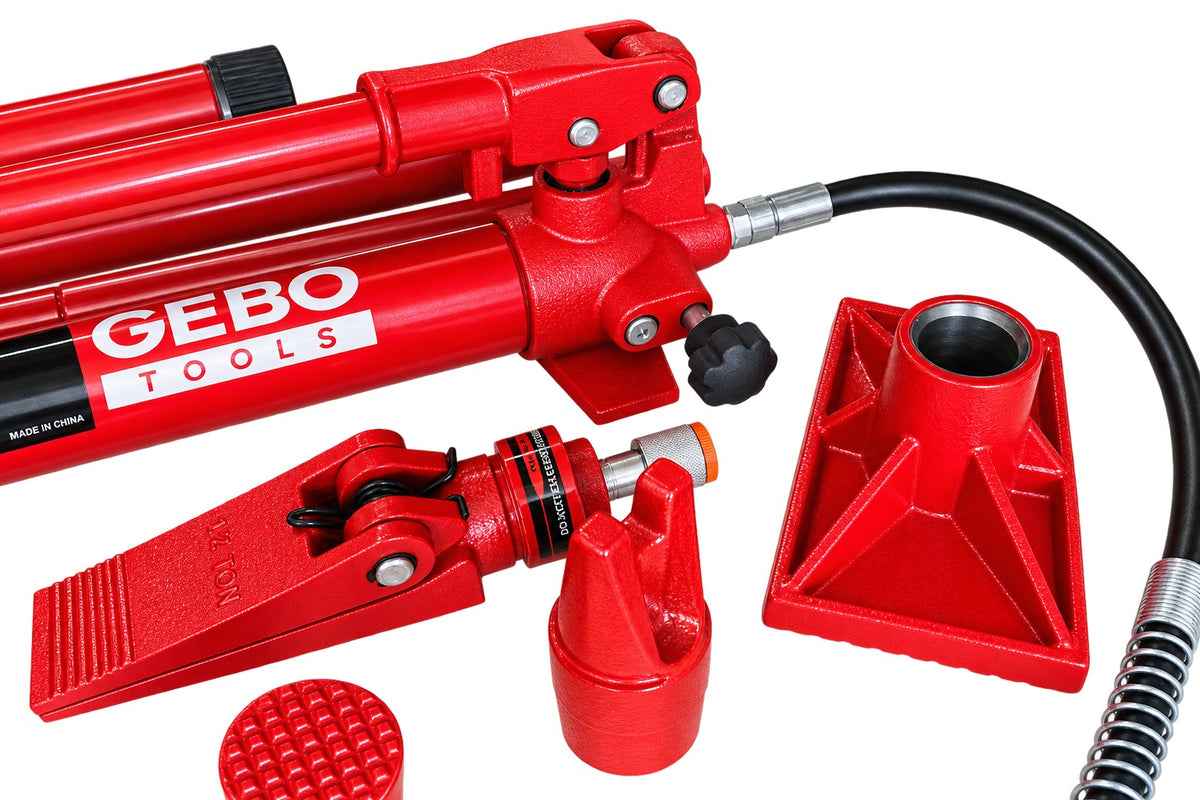 Presa hidraulica indreptat caroserii auto 10T, 15 piese, GEBO TOOLS